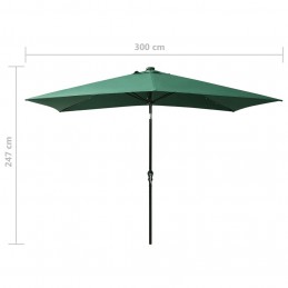 Acquista Ombrellone da Esterni con LED e Palo in Acciaio Verde 2x3 m con riferimento GHV-313786 della ditta GARDENHOME