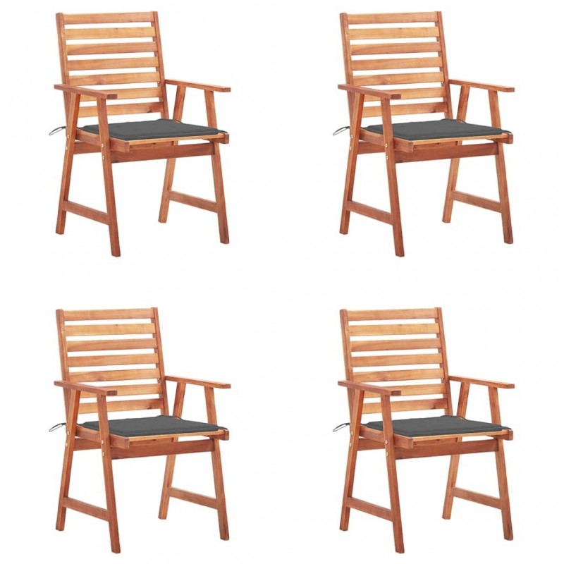 Acquista Sedie da Pranzo da Esterni con Cuscini 4 pz Massello di Acacia con riferimento GHV-3078320 della ditta GARDENHOME