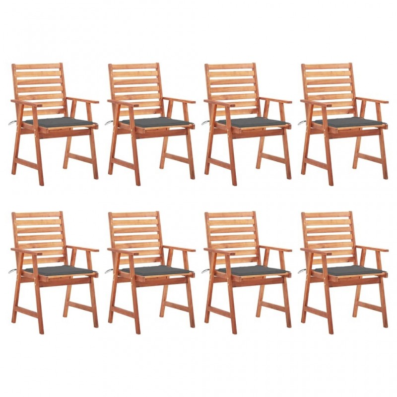 Acquista Sedie da Pranzo da Esterni con Cuscini 8 pz Massello di Acacia con riferimento GHV-3078374 della ditta GARDENHOME