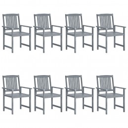 Acquista Sedie da Giardino con Cuscini 8 pz in Massello di Acacia Grigie con riferimento GHV-3078222 della ditta GARDENHOME