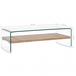 Acquista Tavolino da Caffè Trasparente 98x45x31 cm in Vetro Temperato con riferimento GHV-284743 della ditta GARDENHOME