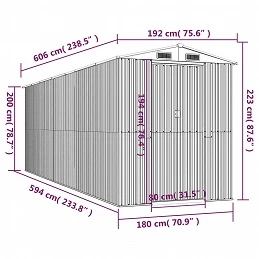 Acquista Capanno Giardino Marrone Chiaro 192x606x223 cm Acciaio Zincato con riferimento GHV-3147476 della ditta GARDENHOME