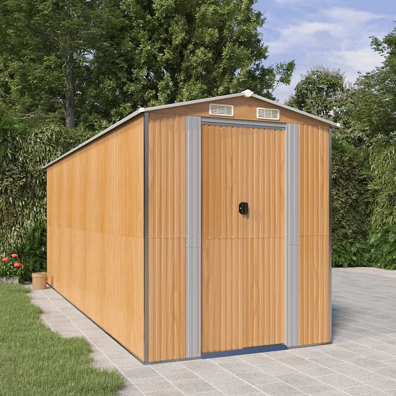 Acquista Capanno Giardino Marrone Chiaro 192x523x223 cm Acciaio Zincato con riferimento GHV-3147475 della ditta GARDENHOME