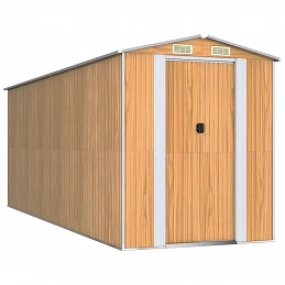 Acquista Capanno Giardino Marrone Chiaro 192x523x223 cm Acciaio Zincato con riferimento GHV-3147475 della ditta GARDENHOME
