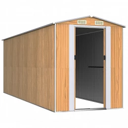 Acquista Capanno Giardino Marrone Chiaro 192x523x223 cm Acciaio Zincato con riferimento GHV-3147475 della ditta GARDENHOME