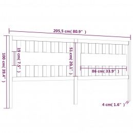Acquista Testiera per Letto Bianca 205,5x4x100 cm Legno Massello di Pino con riferimento GHV-818591 della ditta GARDENHOME