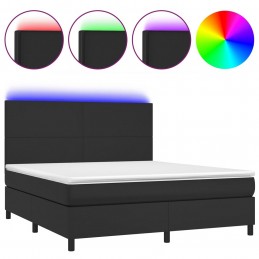 Acquista Giroletto a Molle con Materasso e LED Nero 180x200cm Similpelle con riferimento GHV-3135837 della ditta GARDENHOME