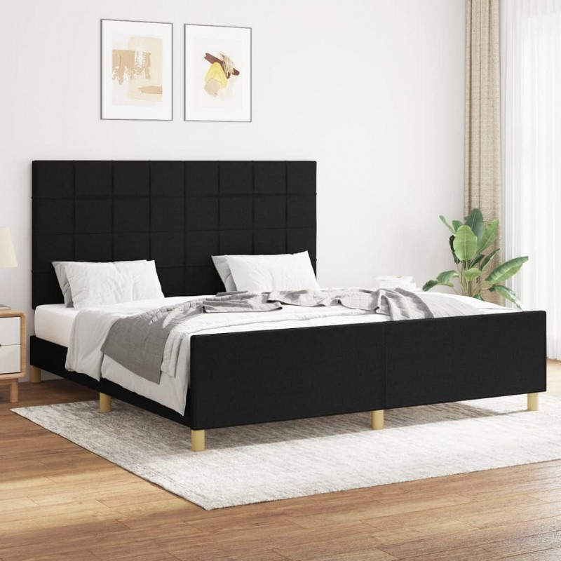 Acquista Giroletto con Testiera Nero 160x200 cm in Tessuto con riferimento GHV-3125067 della ditta GARDENHOME