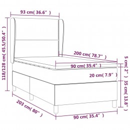 Acquista Giroletto a Molle con Materasso Nero 90x200 cm in Tessuto con riferimento GHV-3128415 della ditta GARDENHOME