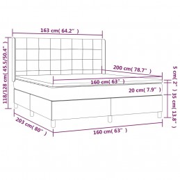 Acquista Giroletto a Molle con Materasso Nero 160x200 cm in Tessuto con riferimento GHV-3132003 della ditta GARDENHOME