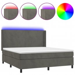 Acquista Letto a Molle con Materasso e LED Grigio Scuro 180x200 cm con riferimento GHV-3139458 della ditta GARDENHOME