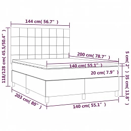 Acquista Letto a Molle Materasso e LED Grigio Scuro 140x200cm in Tessuto con riferimento GHV-3134878 della ditta GARDENHOME
