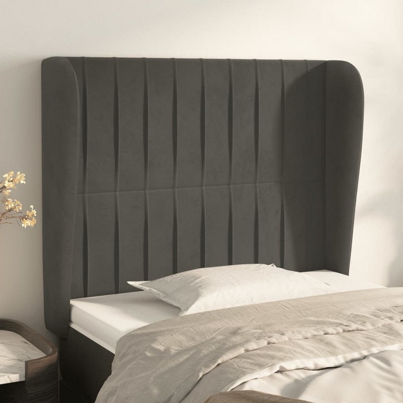 Acquista Testiera ad Orecchio Grigio Scuro 83x23x118/128 cm in Velluto con riferimento GHV-3118225 della ditta GARDENHOME