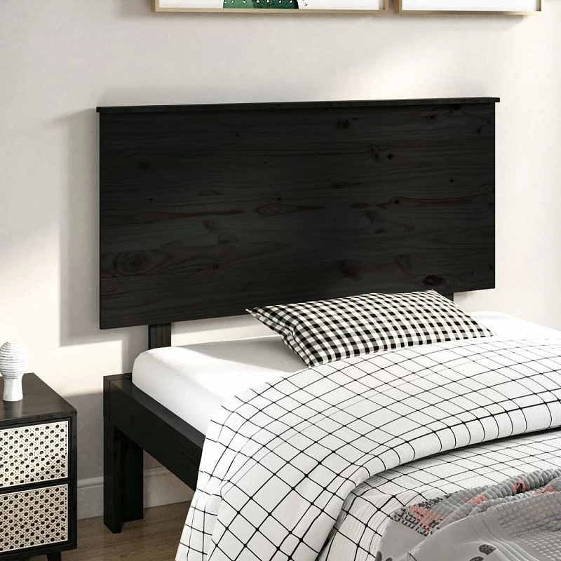 Acquista Testiera per Letto Nera 124x6x82,5 cm in Legno Massello di Pino con riferimento GHV-819164 della ditta GARDENHOME