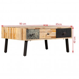 Acquista Tavolino da Caffè in Legno di Teak Rigenerato 90x65x40 cm con riferimento GHV-245404 della ditta GARDENHOME