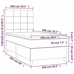 Acquista Giroletto a Molle con Materasso Nero 100x200 cm in Tessuto con riferimento GHV-3141755 della ditta GARDENHOME
