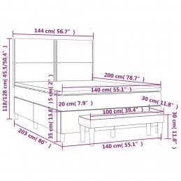 Acquista Giroletto a Molle con Materasso Grigio Chiaro 140x200cm Tessuto con riferimento GHV-3137077 della ditta GARDENHOME