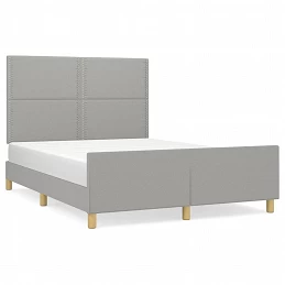 Acquista Giroletto con Testiera Grigio Chiaro 140x200 cm in Tessuto con riferimento GHV-3124976 della ditta GARDENHOME
