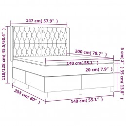 Acquista Letto a Molle Materasso e LED Grigio Chiaro 140x200 cm Tessuto con riferimento GHV-3138557 della ditta GARDENHOME