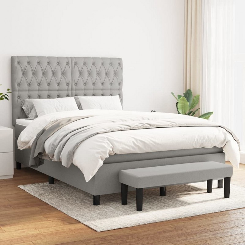 Acquista Giroletto a Molle con Materasso Grigio Chiaro 140x200cm Tessuto con riferimento GHV-3136837 della ditta GARDENHOME