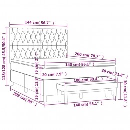 Acquista Giroletto a Molle con Materasso Grigio Chiaro 140x200cm Tessuto con riferimento GHV-3136837 della ditta GARDENHOME