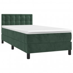 Acquista Letto a Molle con Materasso e LED Verde Scuro 90x200cm Velluto con riferimento GHV-3134624 della ditta GARDENHOME