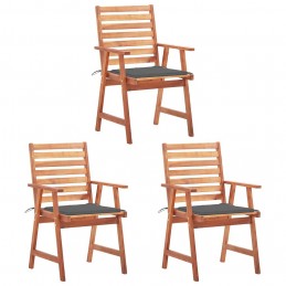 Acquista Sedie da Pranzo da Esterni con Cuscini 3 pz Massello di Acacia con riferimento GHV-3064347 della ditta GARDENHOME