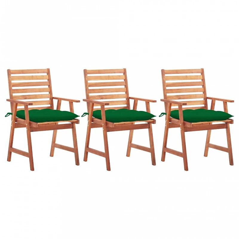 Acquista Sedie da Pranzo da Esterni con Cuscini 3 pz Massello di Acacia con riferimento GHV-3064367 della ditta GARDENHOME