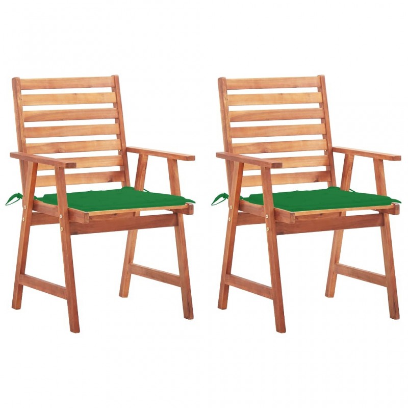 Acquista Sedie da Pranzo da Esterni con Cuscini 2 pz Massello di Acacia con riferimento GHV-3064325 della ditta GARDENHOME