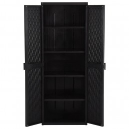 Acquista Armadio da Giardino Nero 65x45x172 cm in Rattan PP con riferimento GHV-151237 della ditta GARDENHOME