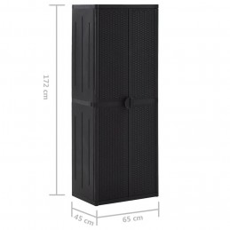 Acquista Armadio da Giardino Nero 65x45x172 cm in Rattan PP con riferimento GHV-151237 della ditta GARDENHOME