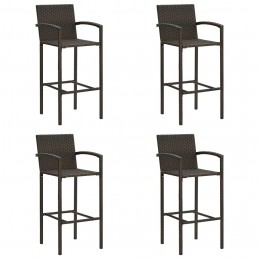 Acquista Sgabelli da Bar 4 pz Marroni in Polyrattan con riferimento GHV-313454 della ditta GARDENHOME