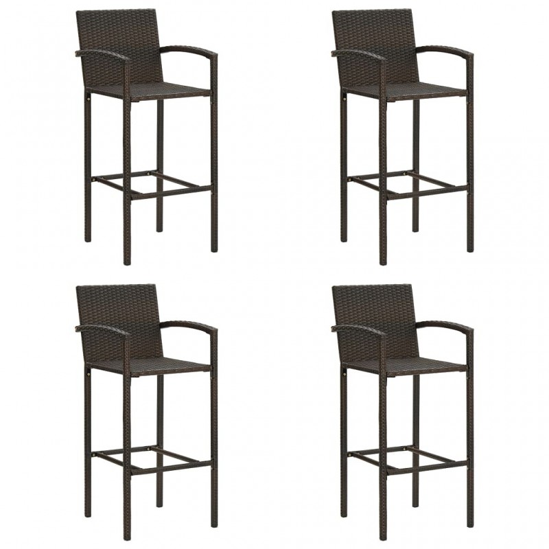 Acquista Sgabelli da Bar 4 pz Marroni in Polyrattan con riferimento GHV-313454 della ditta GARDENHOME