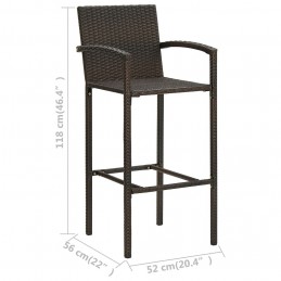Acquista Sgabelli da Bar 4 pz Marroni in Polyrattan con riferimento GHV-313454 della ditta GARDENHOME