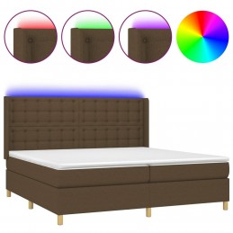 Acquista Letto a Molle Materasso e LED Marronescuro 200x200cm in Tessuto con riferimento GHV-3139224 della ditta GARDENHOME