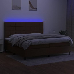 Acquista Letto a Molle Materasso e LED Marronescuro 200x200cm in Tessuto con riferimento GHV-3139224 della ditta GARDENHOME