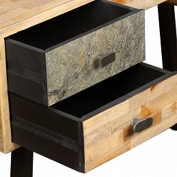Acquista Scrivania in Legno Massello di Teak Rigenerato 110x50x76 cm con riferimento GHV-245402 della ditta GARDENHOME