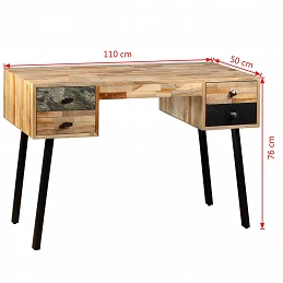 Acquista Scrivania in Legno Massello di Teak Rigenerato 110x50x76 cm con riferimento GHV-245402 della ditta GARDENHOME