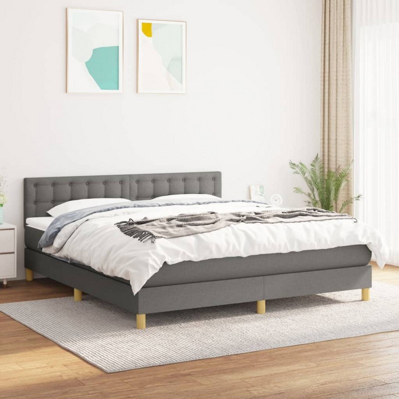 Acquista Giroletto a Molle con Materasso Grigio Scuro 180x200 cm Tessuto con riferimento GHV-3140954 della ditta GARDENHOME