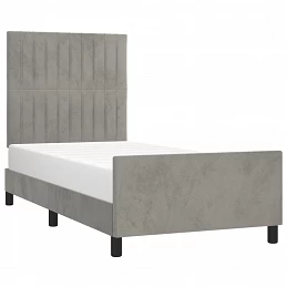 Acquista Giroletto con Testiera Grigio Chiaro 90x190 cm in Velluto con riferimento GHV-3125849 della ditta GARDENHOME