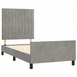 Acquista Giroletto con Testiera Grigio Chiaro 90x190 cm in Velluto con riferimento GHV-3125849 della ditta GARDENHOME