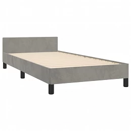 Acquista Giroletto con Testiera Grigio Chiaro 90x190 cm in Velluto con riferimento GHV-3125849 della ditta GARDENHOME