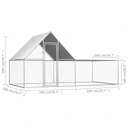 Acquista Pollaio 4x2x2 m in Acciaio Zincato con riferimento GHV-144556 della ditta GARDENHOME