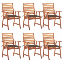 Acquista Sedie da Pranzo da Esterni con Cuscini 6 pz Massello di Acacia con riferimento GHV-3078355 della ditta GARDENHOME