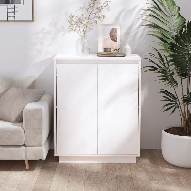 Acquista Credenza Bianca 60x34x75 cm in Legno Massello di Pino con riferimento GHV-813346 della ditta GARDENHOME