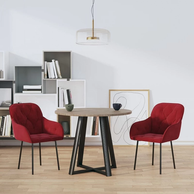 Acquista Sedie da Pranzo 2 pz Rosso Vino in Velluto con riferimento GHV-344850 della ditta GARDENHOME