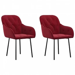 Acquista Sedie da Pranzo 2 pz Rosso Vino in Velluto con riferimento GHV-344850 della ditta GARDENHOME