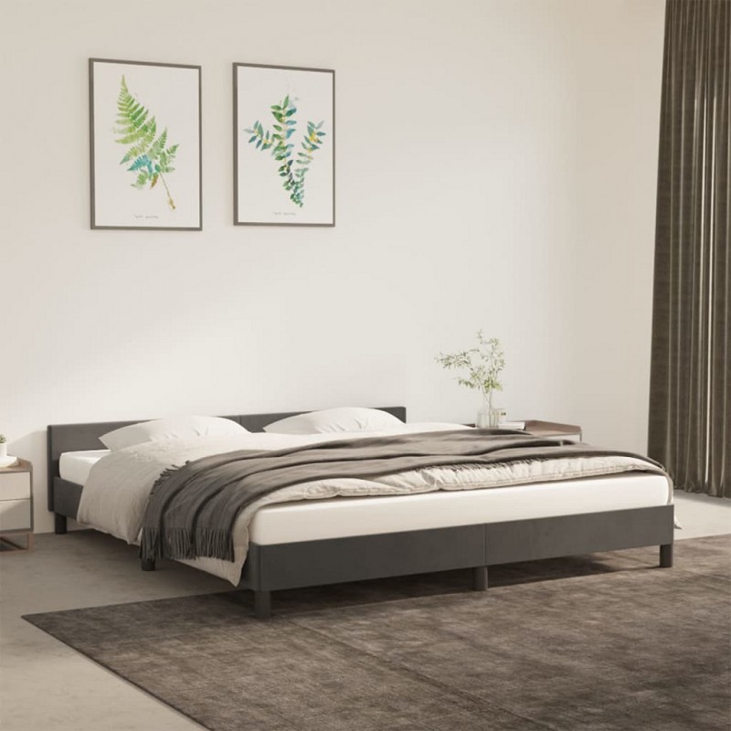 Acquista Giroletto con Testiera Grigio Scuro 160x200 cm in Velluto con riferimento GHV-347580 della ditta GARDENHOME