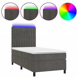 Acquista Letto a Molle con Materasso e LED Grigio Scuro 80x200cm Velluto con riferimento GHV-3136210 della ditta GARDENHOME