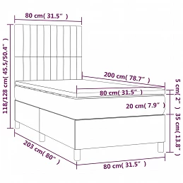 Acquista Letto a Molle con Materasso e LED Grigio Scuro 80x200cm Velluto con riferimento GHV-3136210 della ditta GARDENHOME